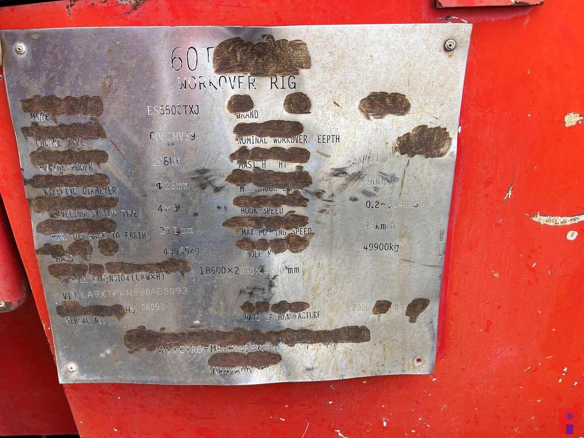 Used 2006 MODEL ES5500TXJ 5 AXLE WELL SERVICE WORKOVER RIG