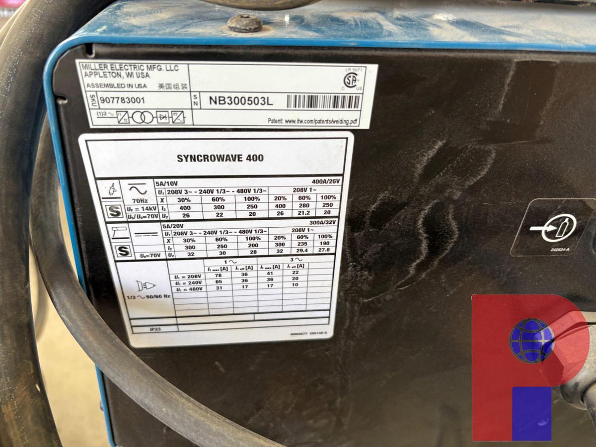 Used MILLER SYNCROWAVE 400 WELDING MACHINE