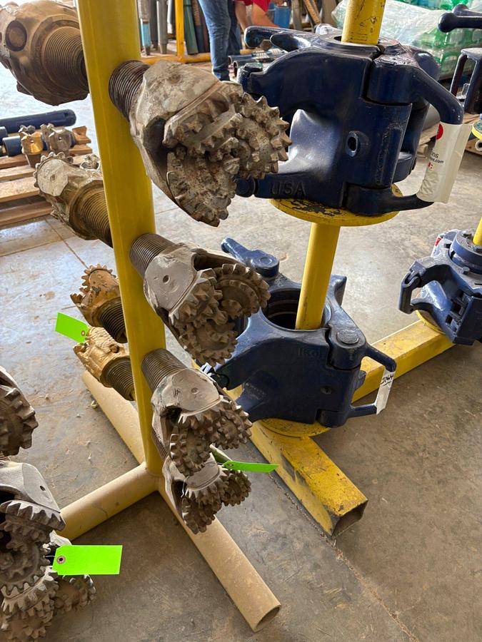 Used (7x$) tricone drill bits, 4-3/4” to 6-1/8”