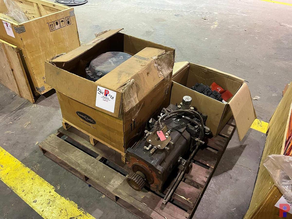 Used PALLET W/ (1)TWIN DISC COIL TUBING REEL PLANETARY, (1) DANFOSS HYD PUMP, (1) PARKER DENISON HYD PUMP F/ CT WET KIT