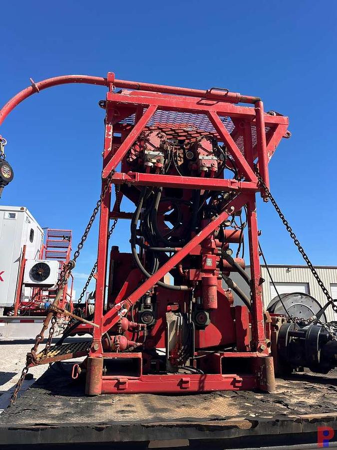 Used HYDRA RIG HR680 INJECTOR STRIPPER & PACKOFF, HOSE REEL & PUMP ON 11’ X 8’ HD SKID