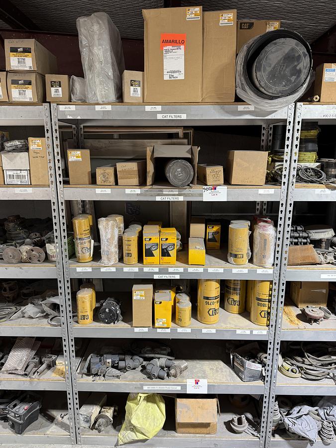 Used 6-SHELVE SECTION OF CATERPILLAR FILTERS & BOWEN PS PARTS