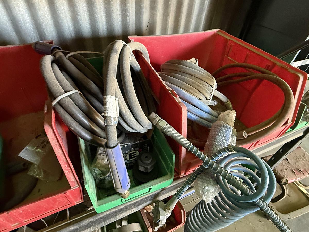 Used (1) 112-BIN BOLT BIN, (1) 77”L X 24”W X 78”H 4-SHELF RACK, (10) DURHAM SLIDE-OUT COMP. BOXES, ALL W/ TRUCK PARTS & RELATED