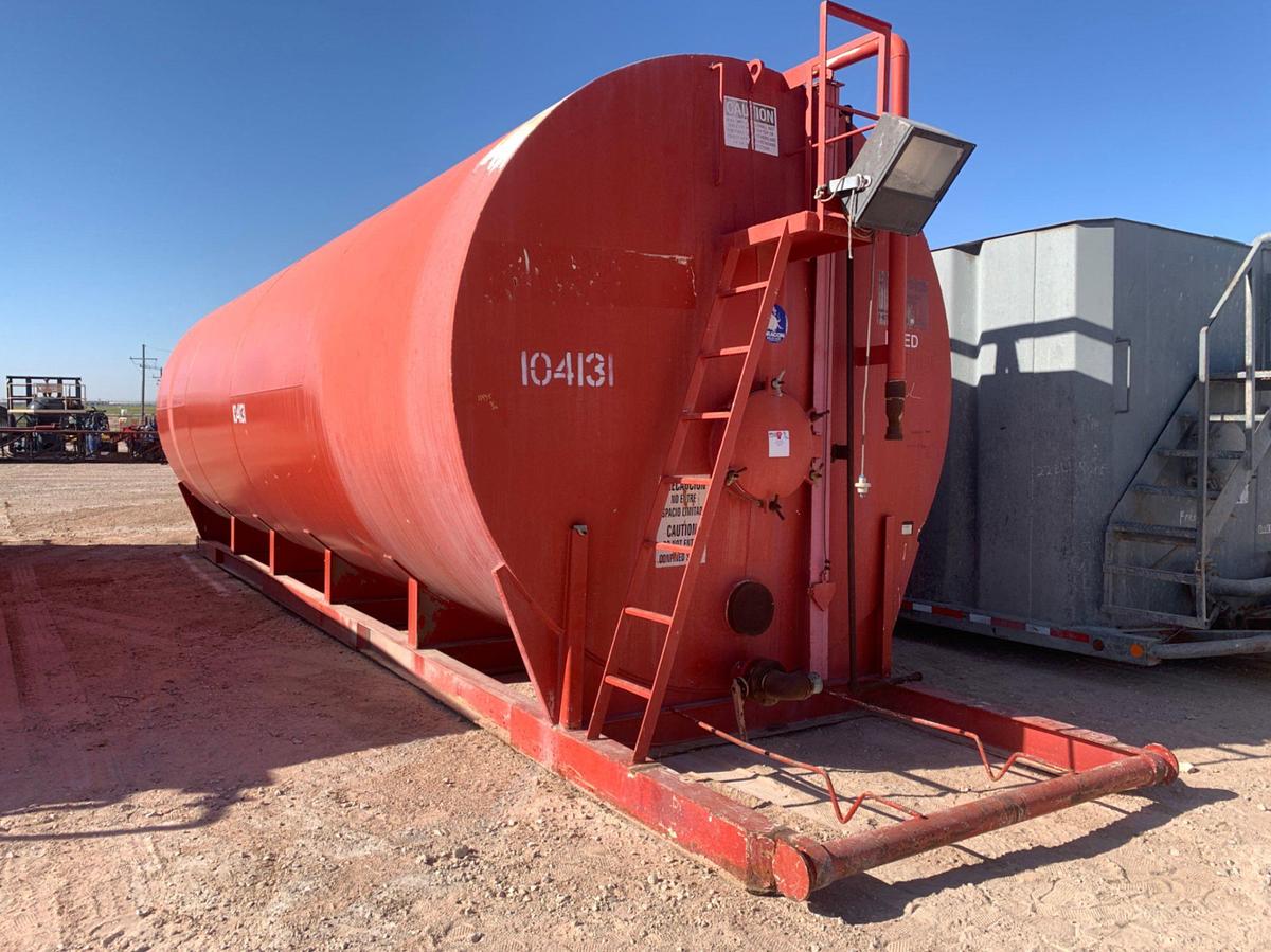 Used 39’ L x 10’6” W x 12” T 558 Barrel Round Bottom Round Top Skidded Storage Tank