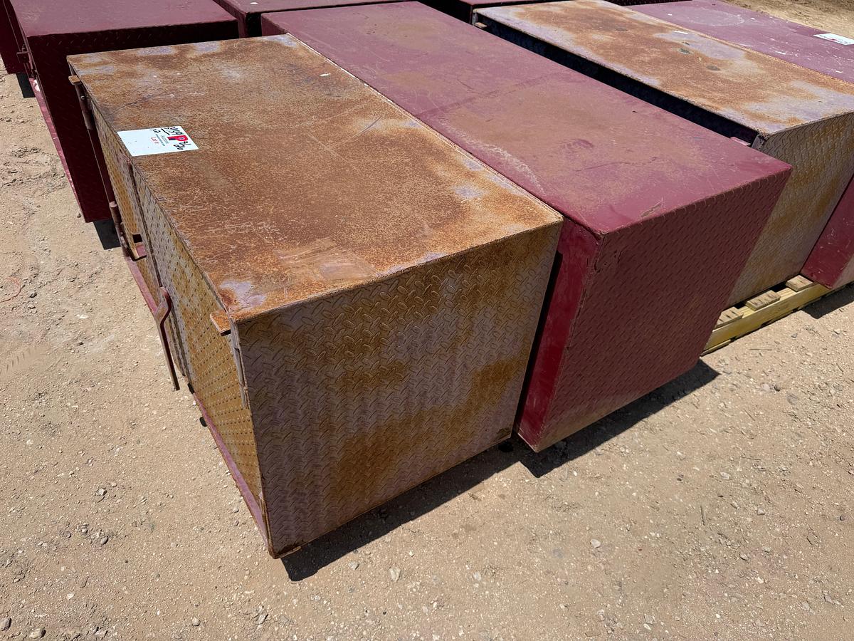 Used (2) TOOL BOXES (1) 5’L x 2’W x 2’H& (1) 4’L x 2’W x 2’H STEEL 2-DOOR TOOL BOXES