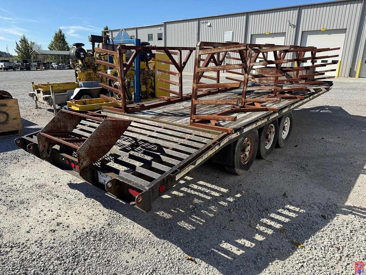 Used 2000 TOP BRAND INC 24’ FLATBED 3-AXLE PINTLE HITCH TRAILER