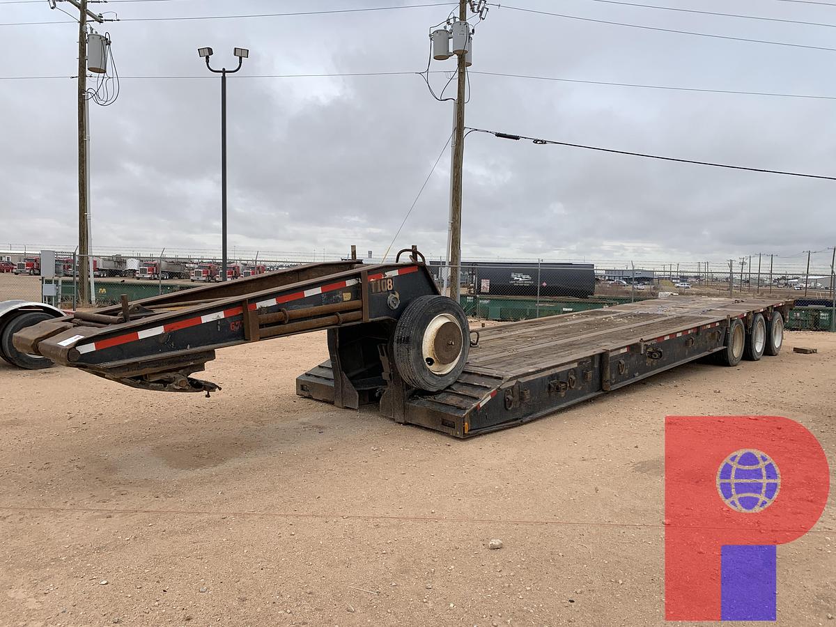 Used 2006 AZTEC 34’ x 96” Lowboy Trailer w/ Rolling Tailboard