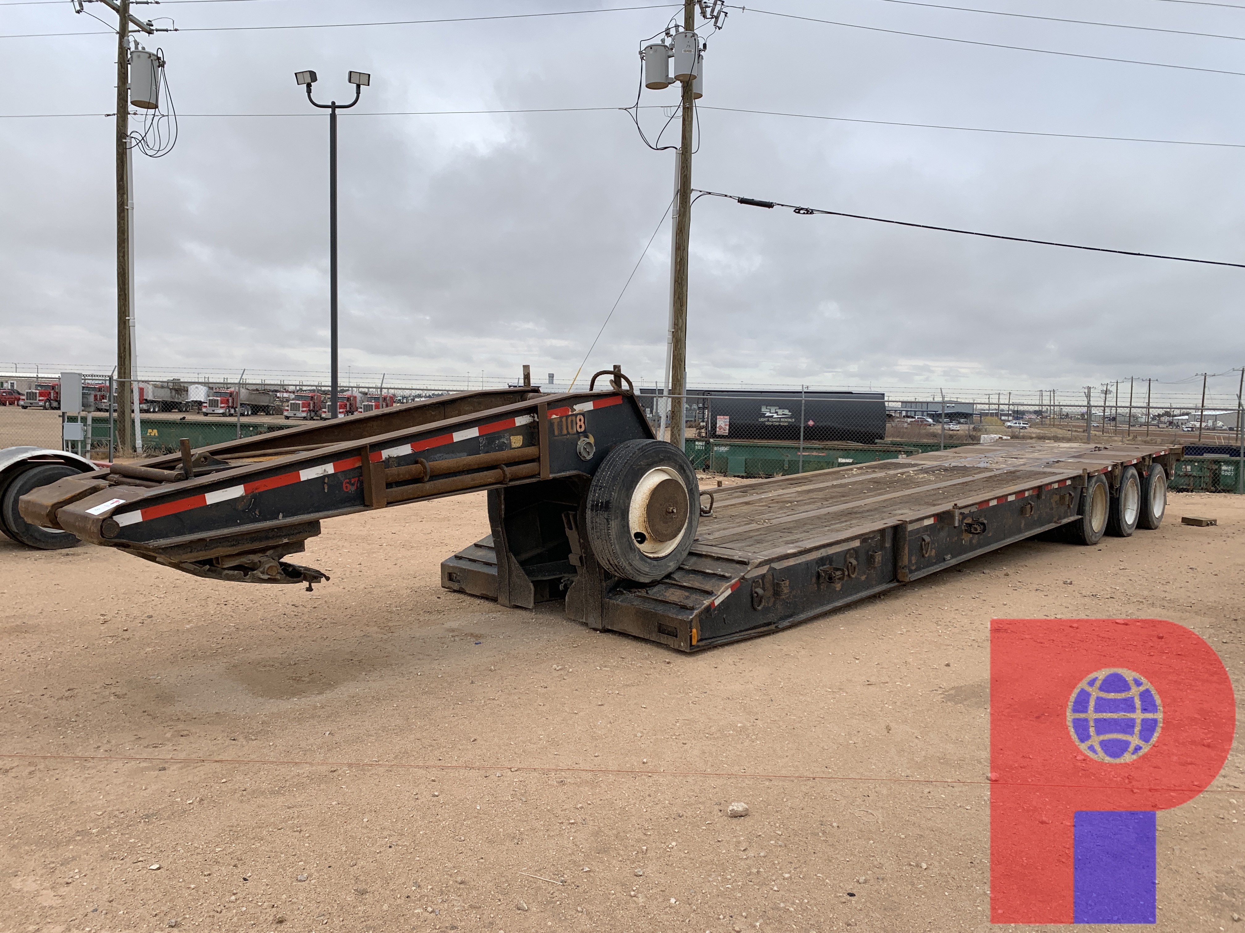 Used 2006 AZTEC 34’ x 96” Lowboy Trailer w/ Rolling Tailboard