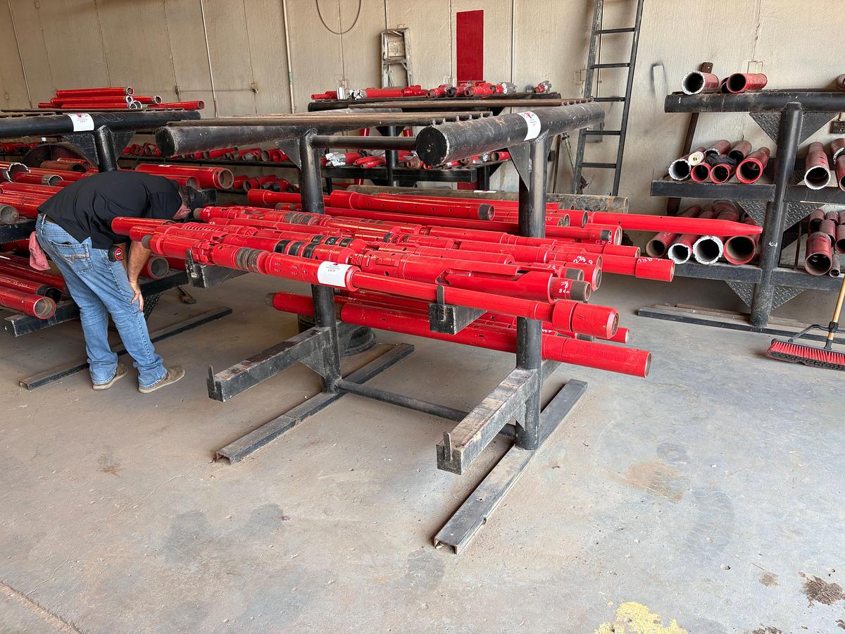 Used 52” x 67” x 63” 3-shelf tool rack