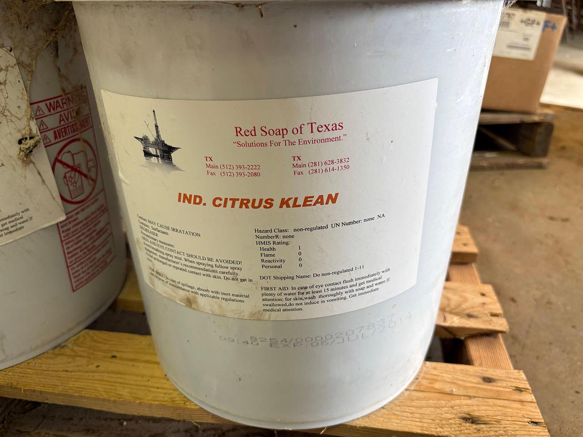 Used (6) 5-gallon buckets of industrial cleaner