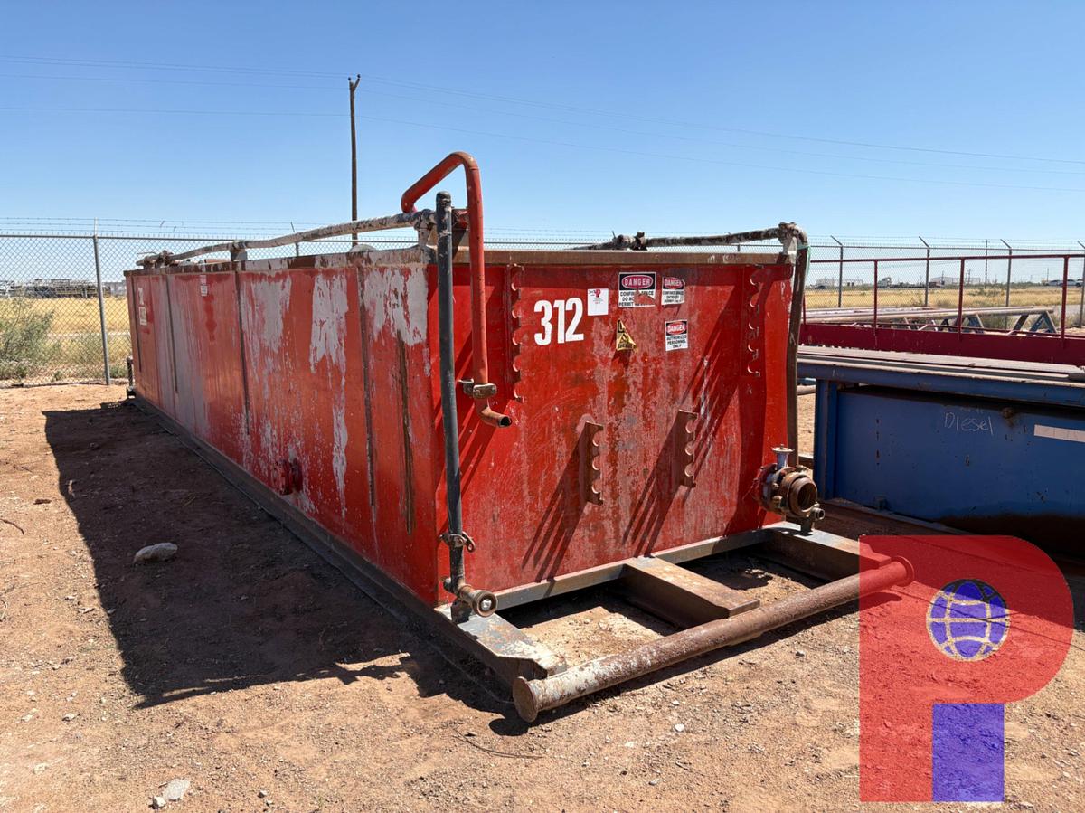 Used 30’ X 8’ X 5’ OPEN TOP FLUID TANK