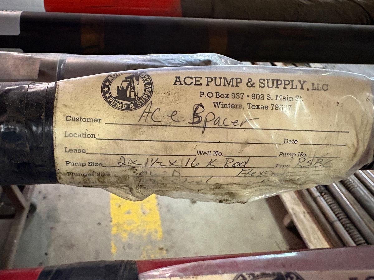 Used NEW 2” x 1-1/2” x 16’, 30WD FLEX, CS TRIM ROD DOWNHOLE PUMP