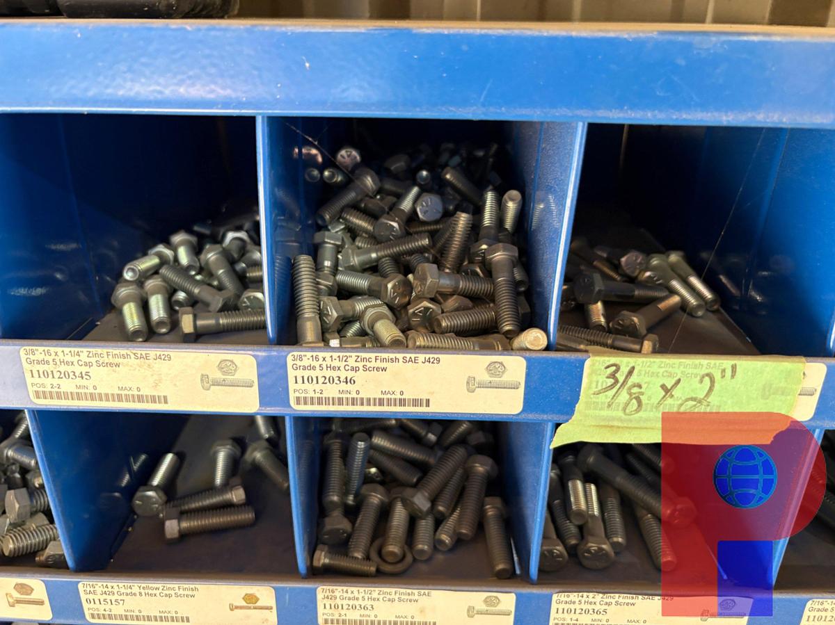 Used (2) FASTENAL 34” X 12” X 42” BOLT BINS W/ CONTENTS