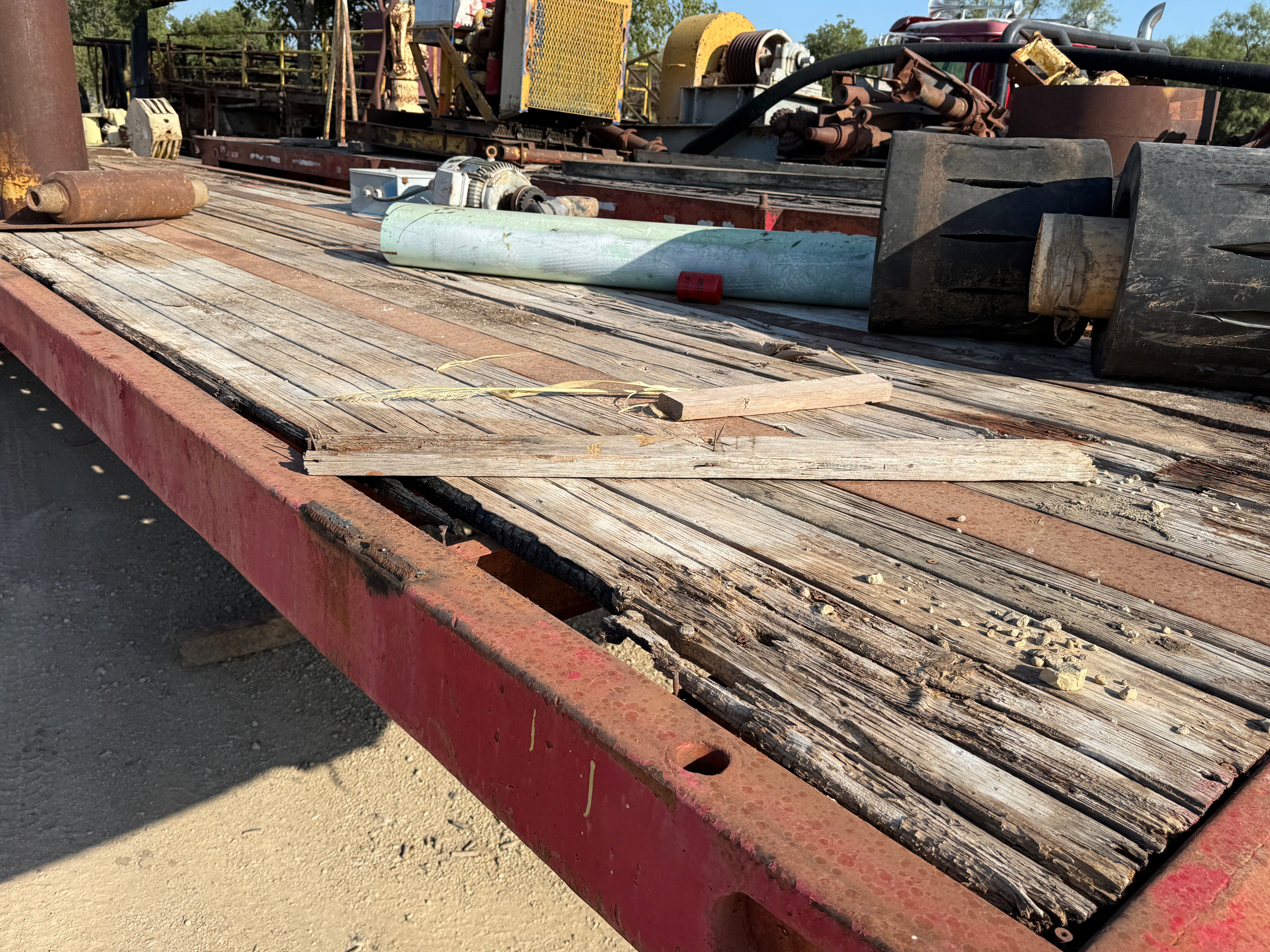 Used SHOPMADE 36’ x 96” T/A FLATBED OILFIELD FLOAT