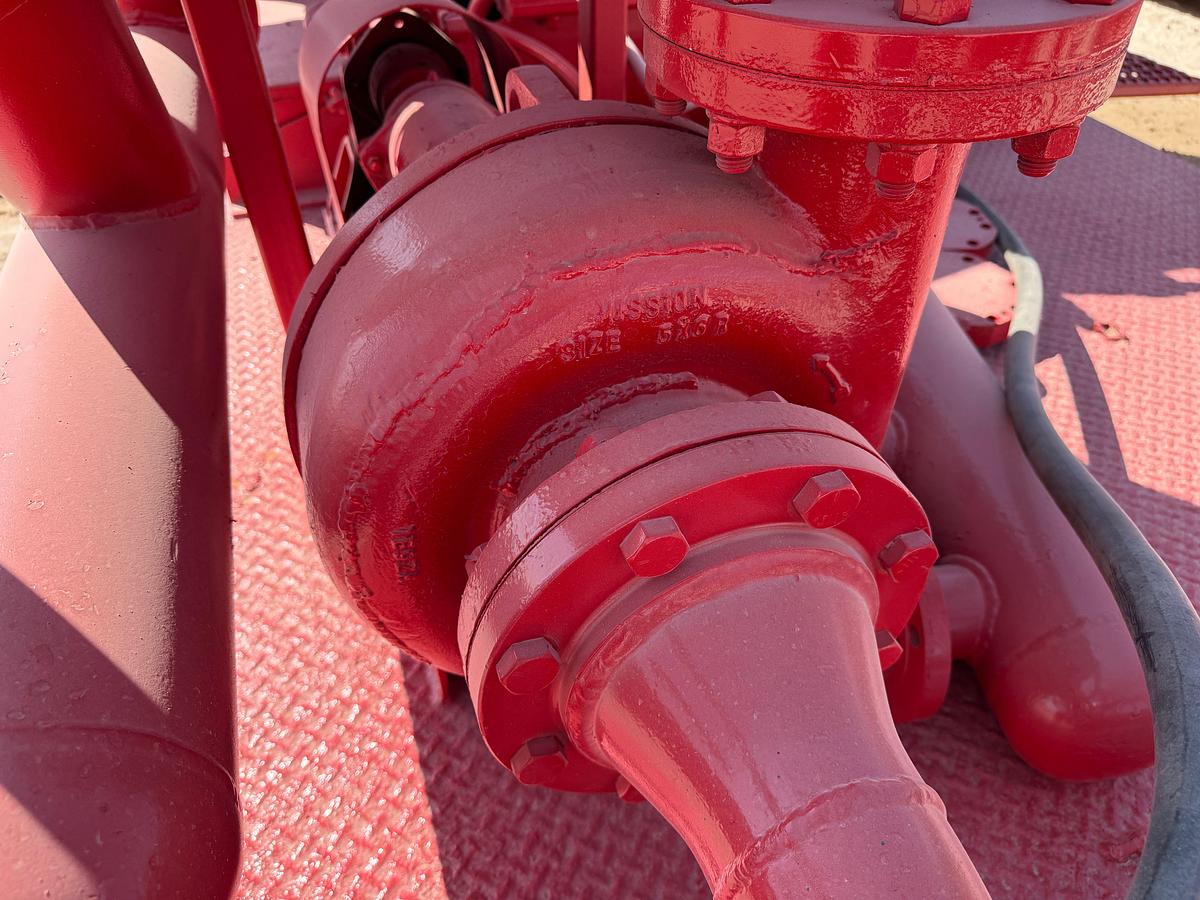 Used Tulsa triplex TT-560 triplex pump unit, skidded