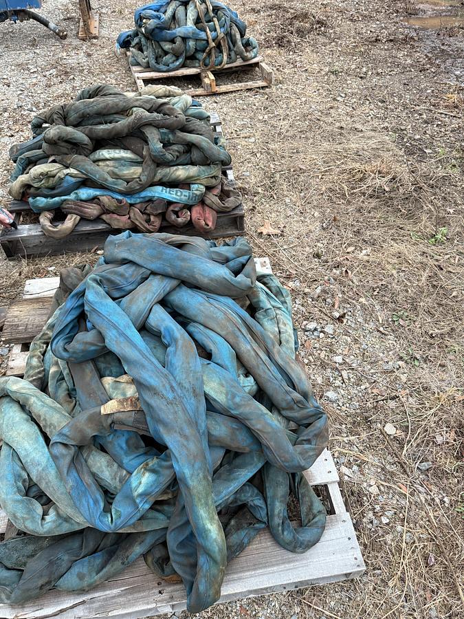 Used (3) PALLETS (50+) VARIOUS SIZE FLOW LINE SAFETY RESTRAINTS