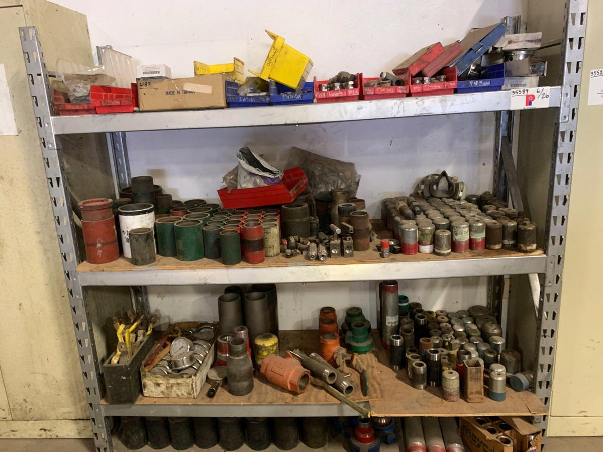 Used 3 Row Shelf w/ all it’s Contents (Plugs, Needles Valves, Pressure Gauges, j-55 Bult Plugs, Nipples, Cuplins)