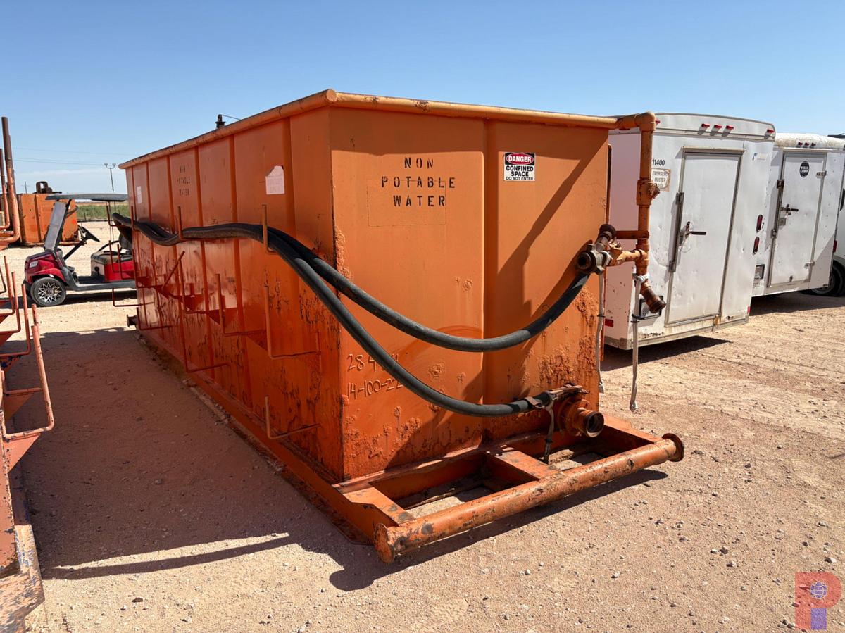 Used 18’ X 6’ X 6’ 2-COMPARTMENT OPEN TOP TANK