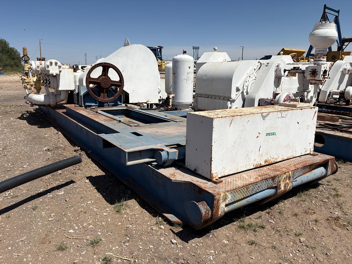 Used Gardner Denver pz9 triplex mud pump, mtd on 35’ x 12’ skid