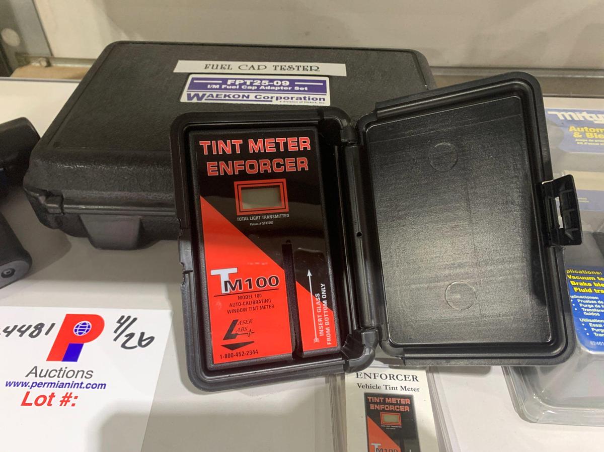 Used Automotive Test and Bleed Kit, Fuel Cap Tester and Window Tint Tester w/ REECE 2 5/16 Hitch