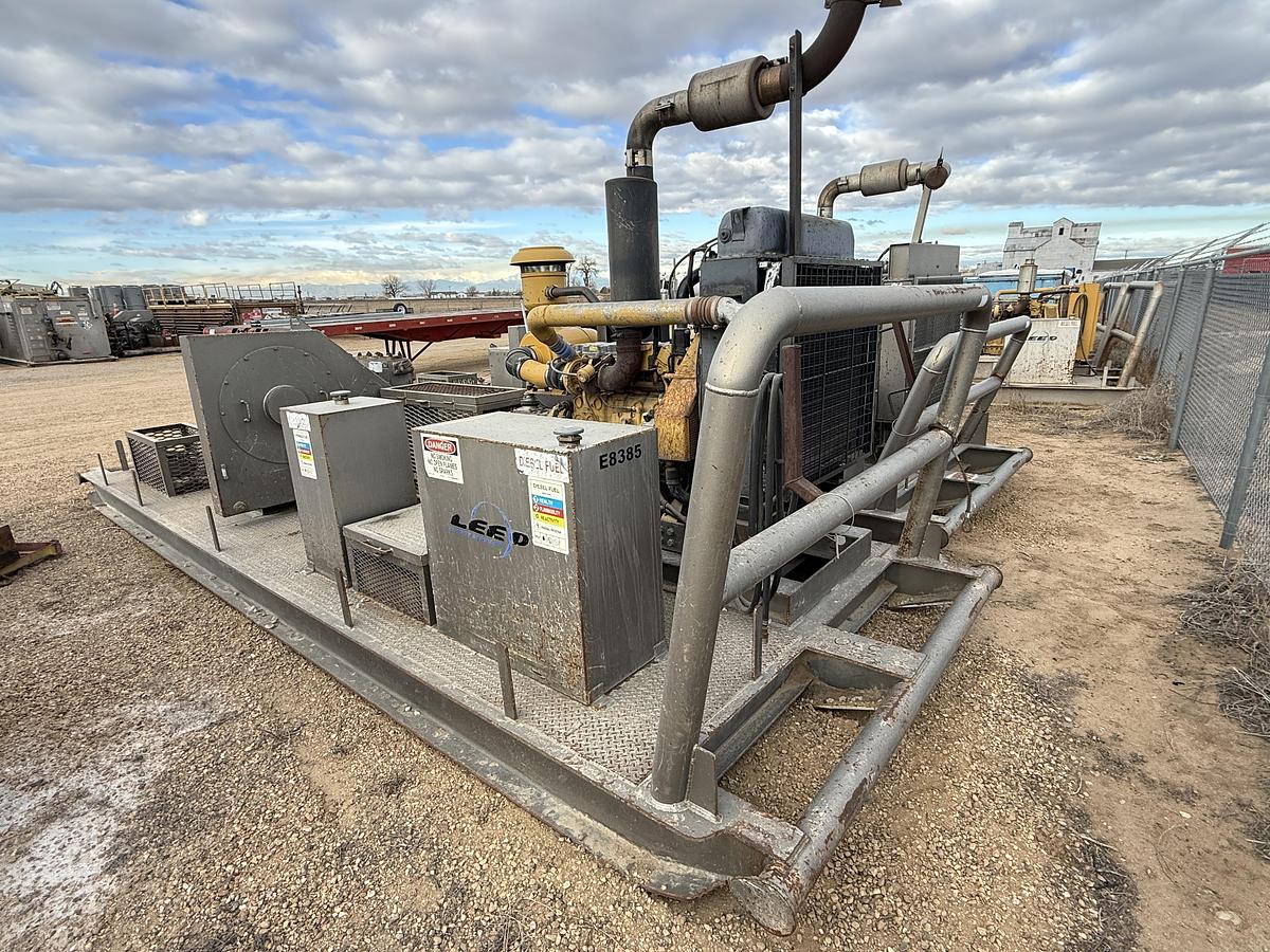 Used TULSA TT250 3K WP TRIPLEX WELL SERVICE PUMP SKIDDED P/B CATERPILLAR C9