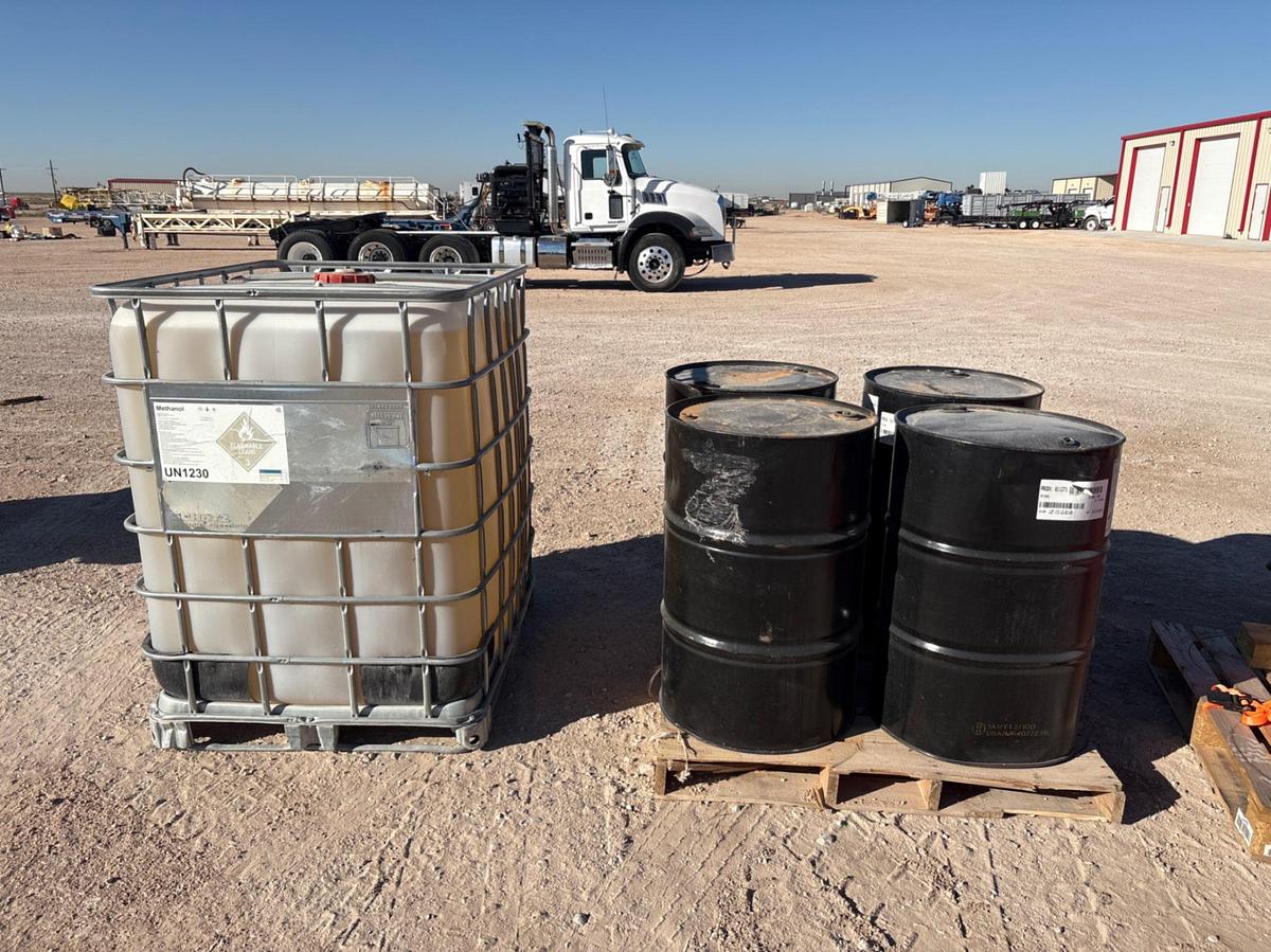 Used (1) 330 GALLON TOTE OF METHANOL & (4) 55-GALLON DRUMS OF METHANOL