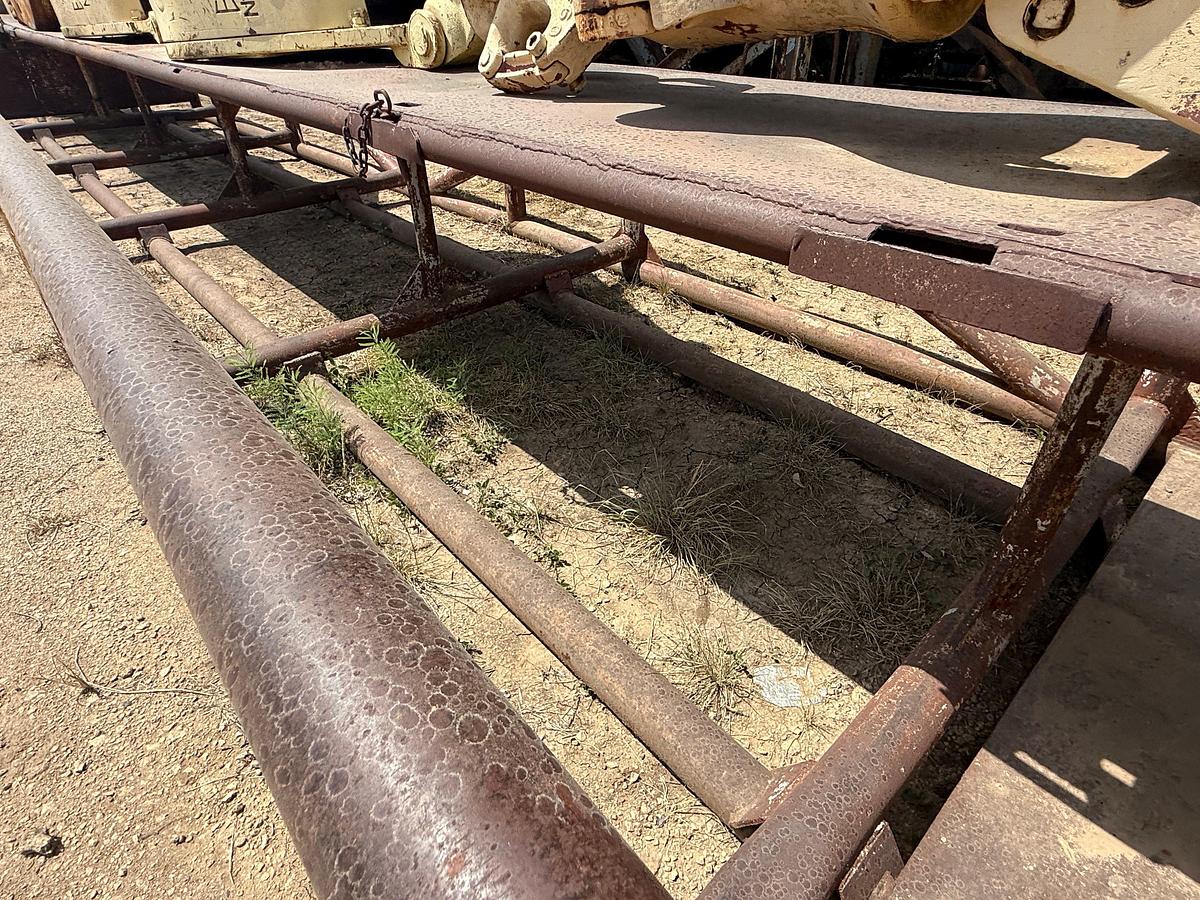 Used 35’ x 8’ x 3’ SKIDDED PIPE TUB W/ CATWALK IN MIDDLE