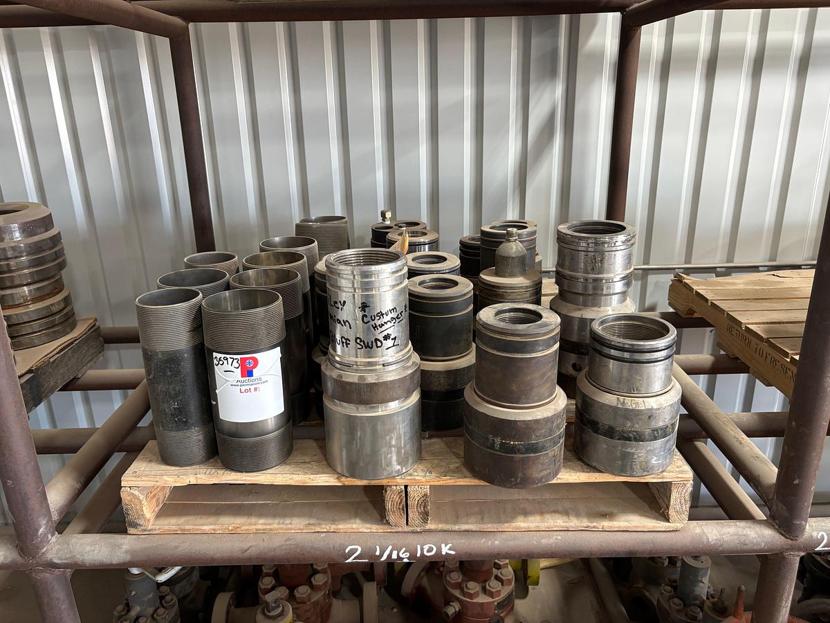 Used Pallet of assorted casing/tubing hangers & 4-1/4” to 5-1/2” pipe nipples