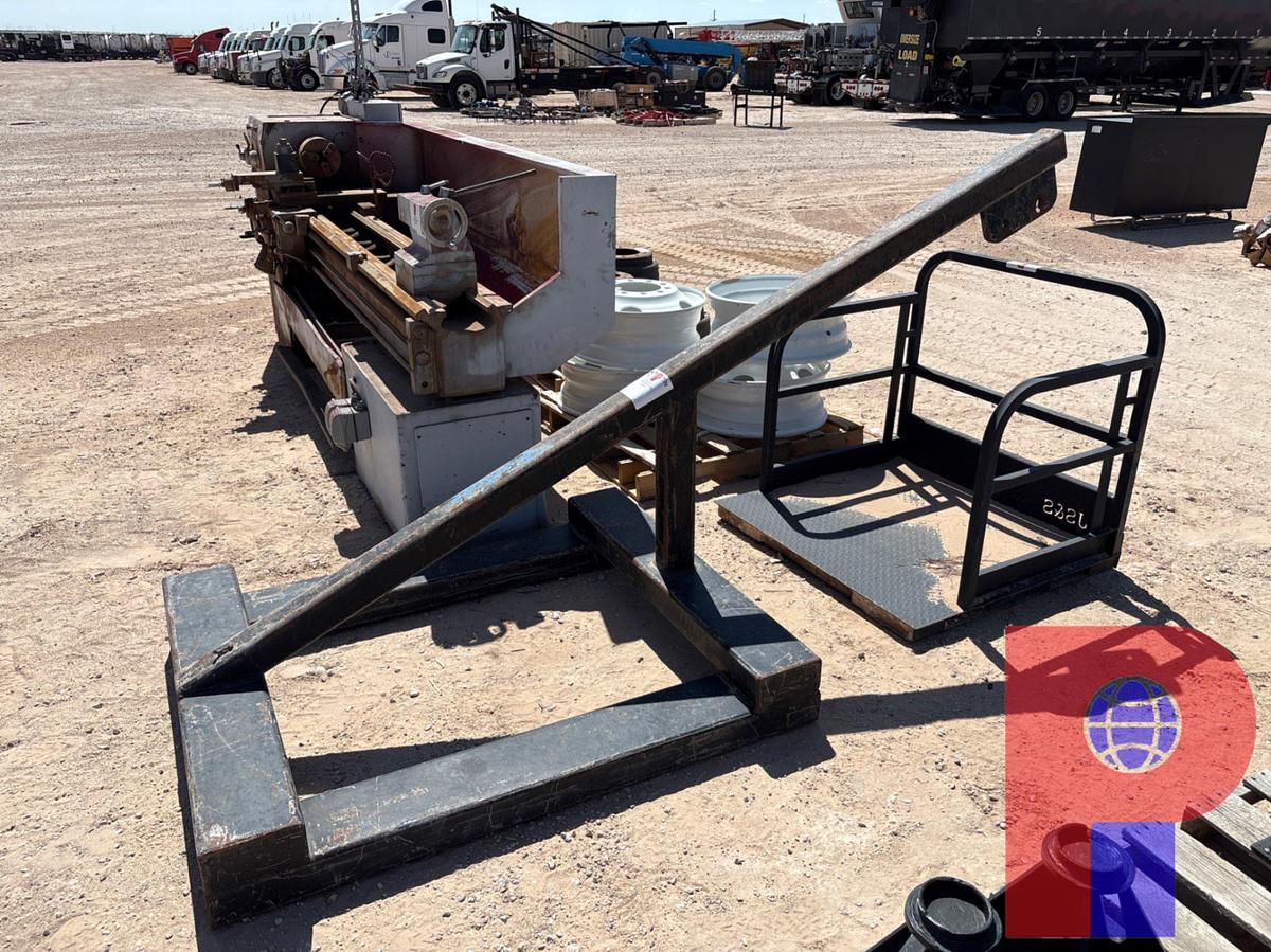 Used 9’ X 4’ FORKLIFT JIB/LIFTING ARM & 39”X 42” WORK PLATFORM