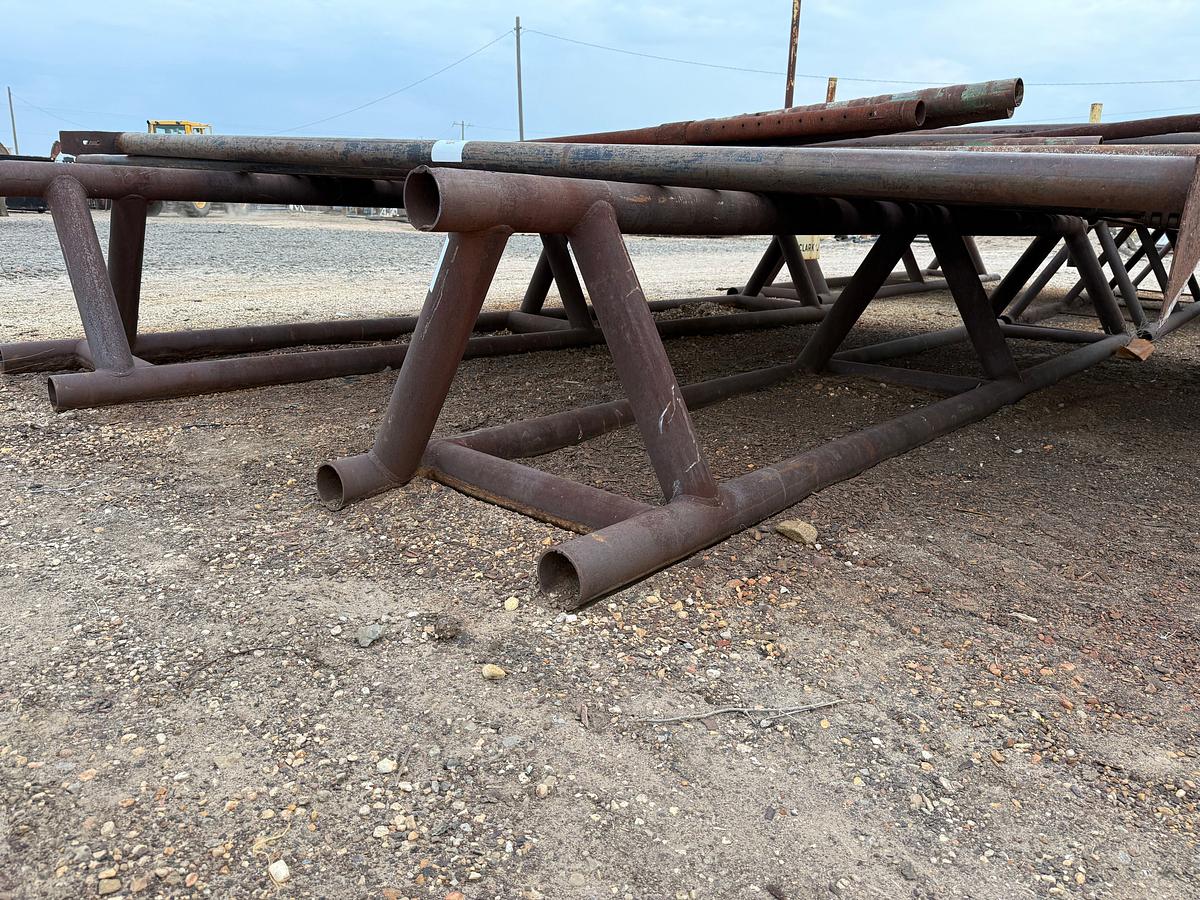 Used (2 x $) 16’ x 32” TRIANGULAR PIPE RACKS W/ PIPE STAYS