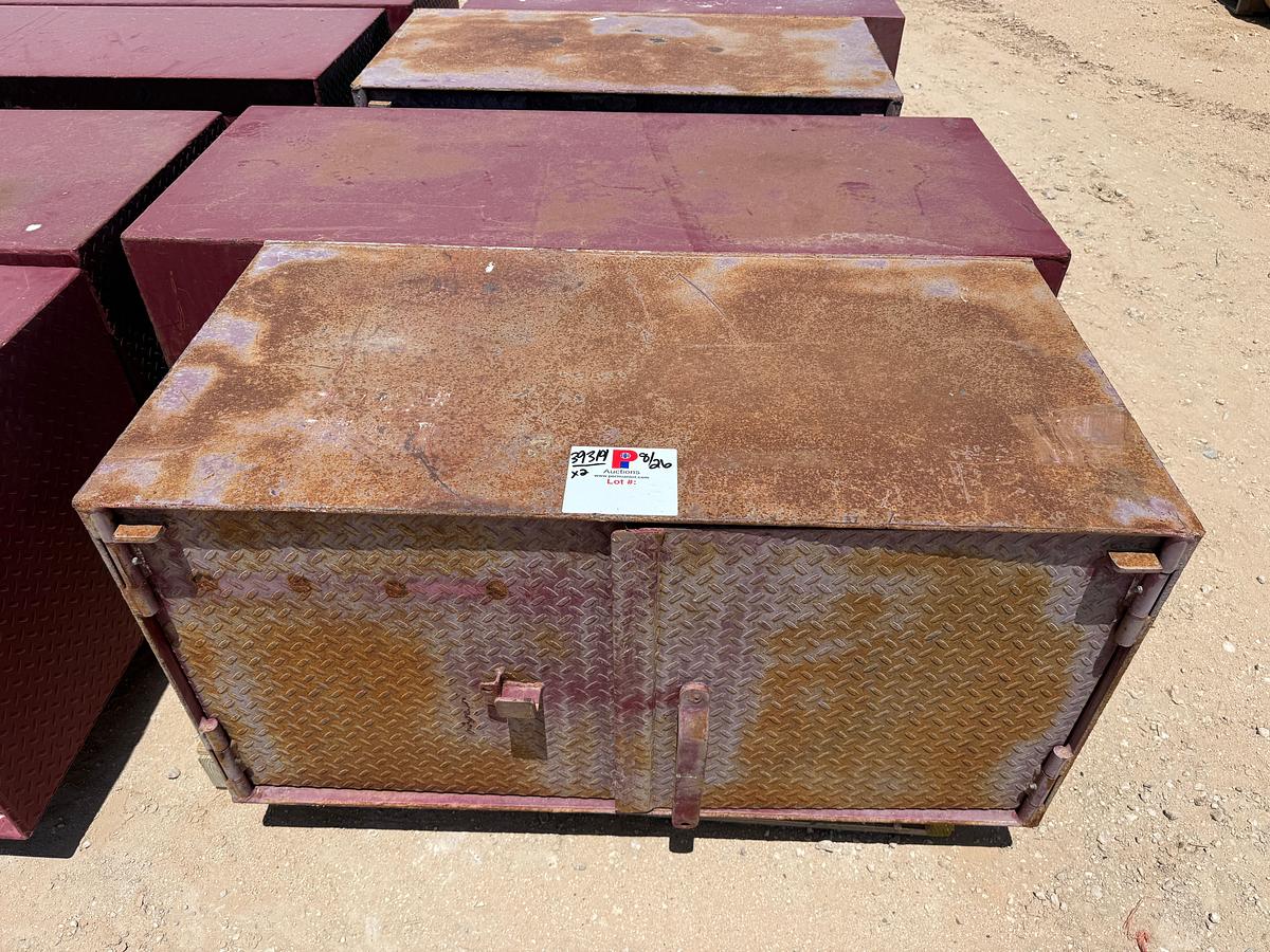 Used (2) TOOL BOXES (1) 5’L x 2’W x 2’H& (1) 4’L x 2’W x 2’H STEEL 2-DOOR TOOL BOXES