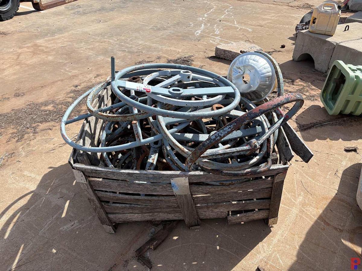 Used CRATE OF ASSORTED GATE VALVE HANDLES