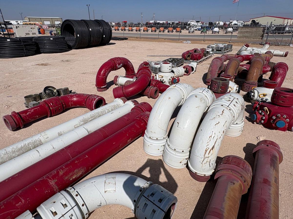 Used 8” NOV QUICKLATCH BIG BORE FRACMAXX FLOW IRON PIPE PACKAGE