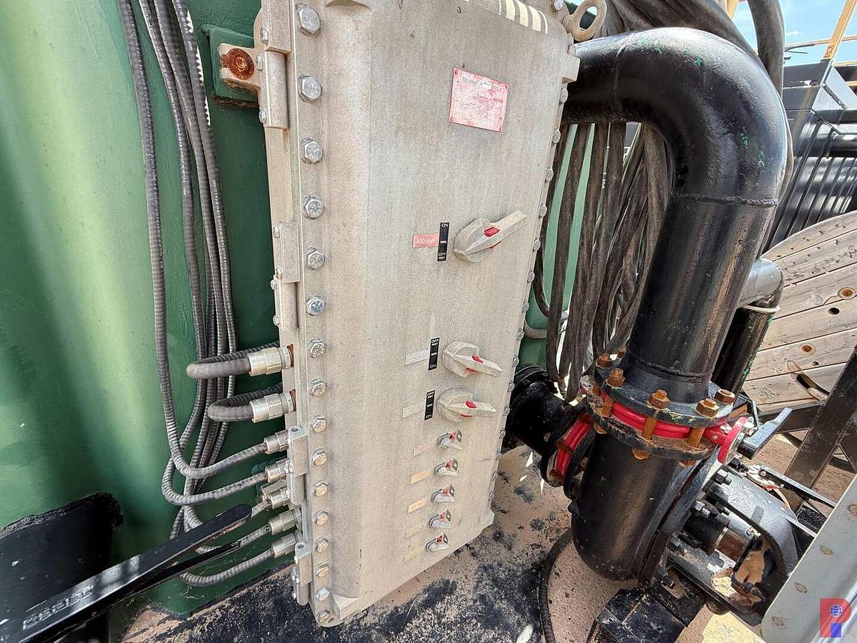 Used 30’L X 8’ W X 5.8’ 3-COMPARTMENT 180 BBL. MIXING TANK P/B (2) 75 HP ELECTRIC MOTORS