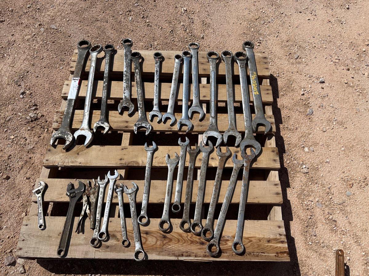 Used (3 pallets) of assorted wrenches, hammers, cutting torches, & miscellaneous hand tools