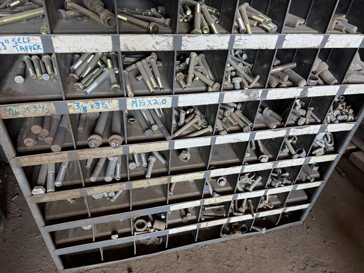 Used (1) 42-BIN & (1) 112-BIN BOLT BINS W/ CONTENTS