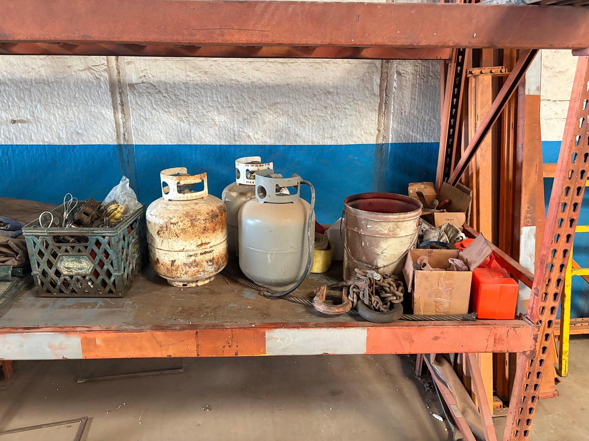 Used Miscellaneous parts, chains, ppe, and contents of shelf