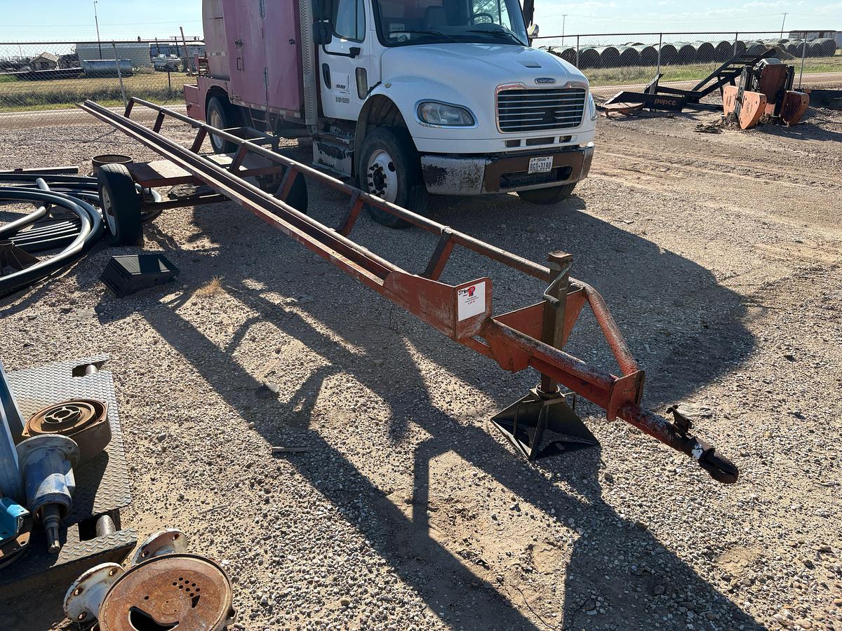 Used SHOPBUILT 26’ x 30” s/a bumper pull pipe trailer