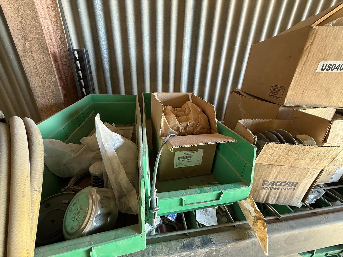 Used 77”L X 24”W X 78”H 4-SHELF RACK W/ TRUCK PARTS & RELATED