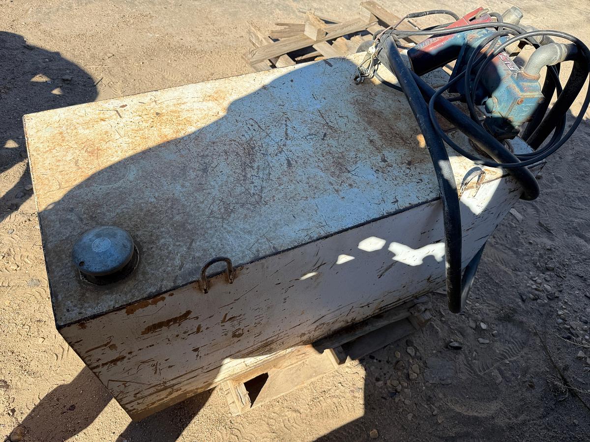 Used 45” X 23” x 24” STEEL FUEL TANK W/ Fill-RITE PUMP