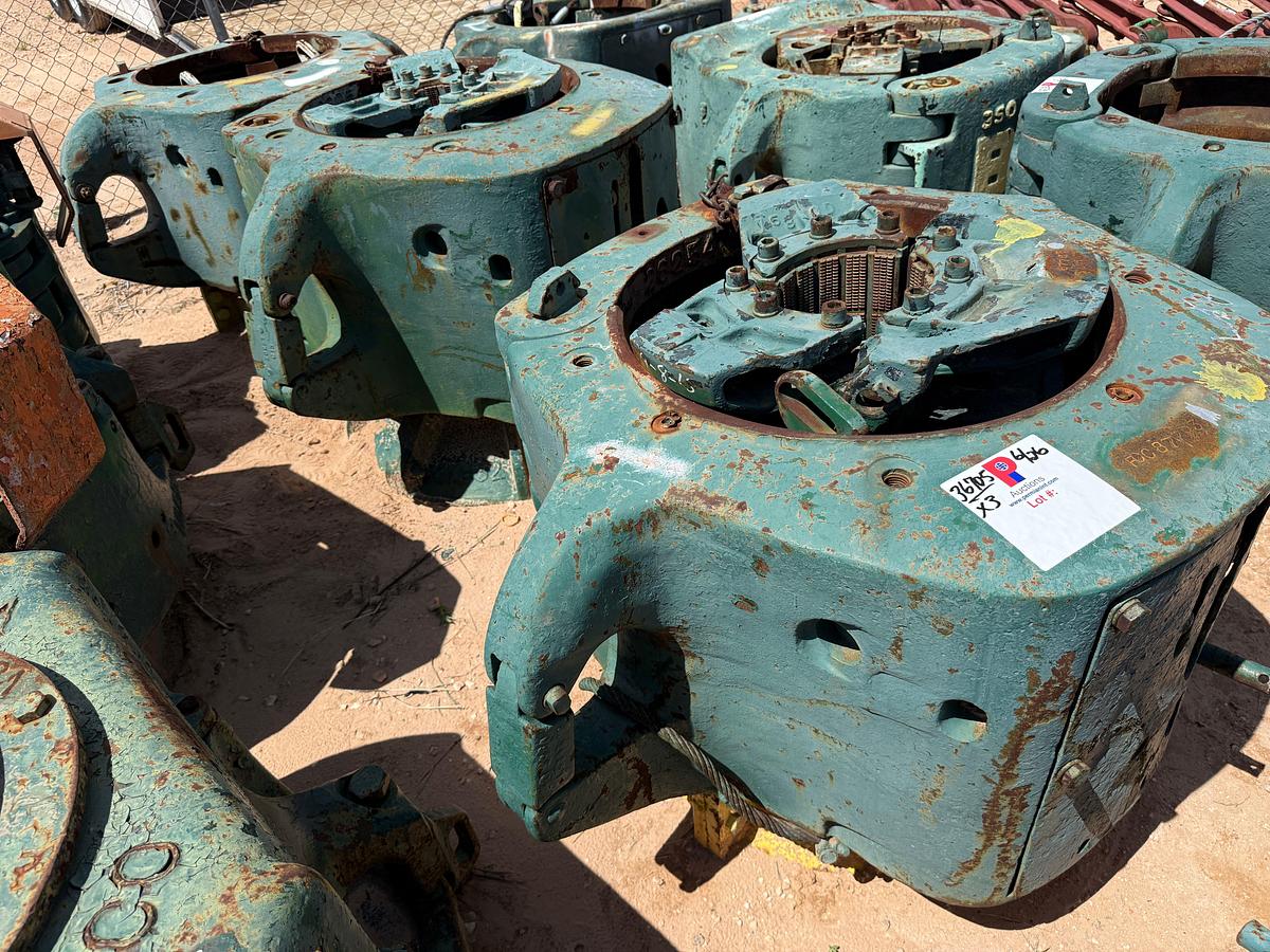 Used LOT W/ (3) BJ 500-TON SLIP TYPE SPIDER CASING ELEVATORS