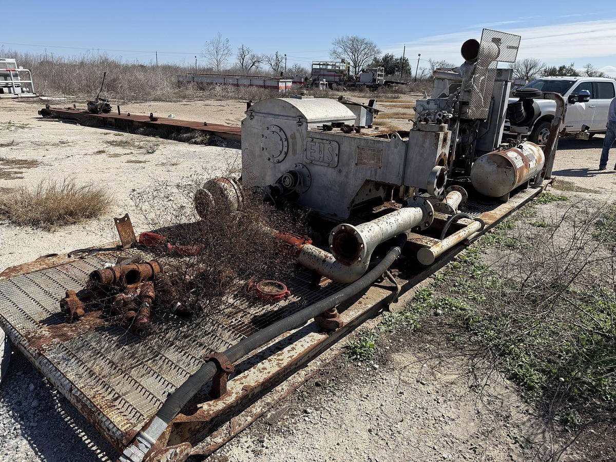 Used EWS W-440 TRIPLEX WELL SERVICE PUMP SKIDDED P/B DETROIT SERIES 60 (INCOMPLETE)