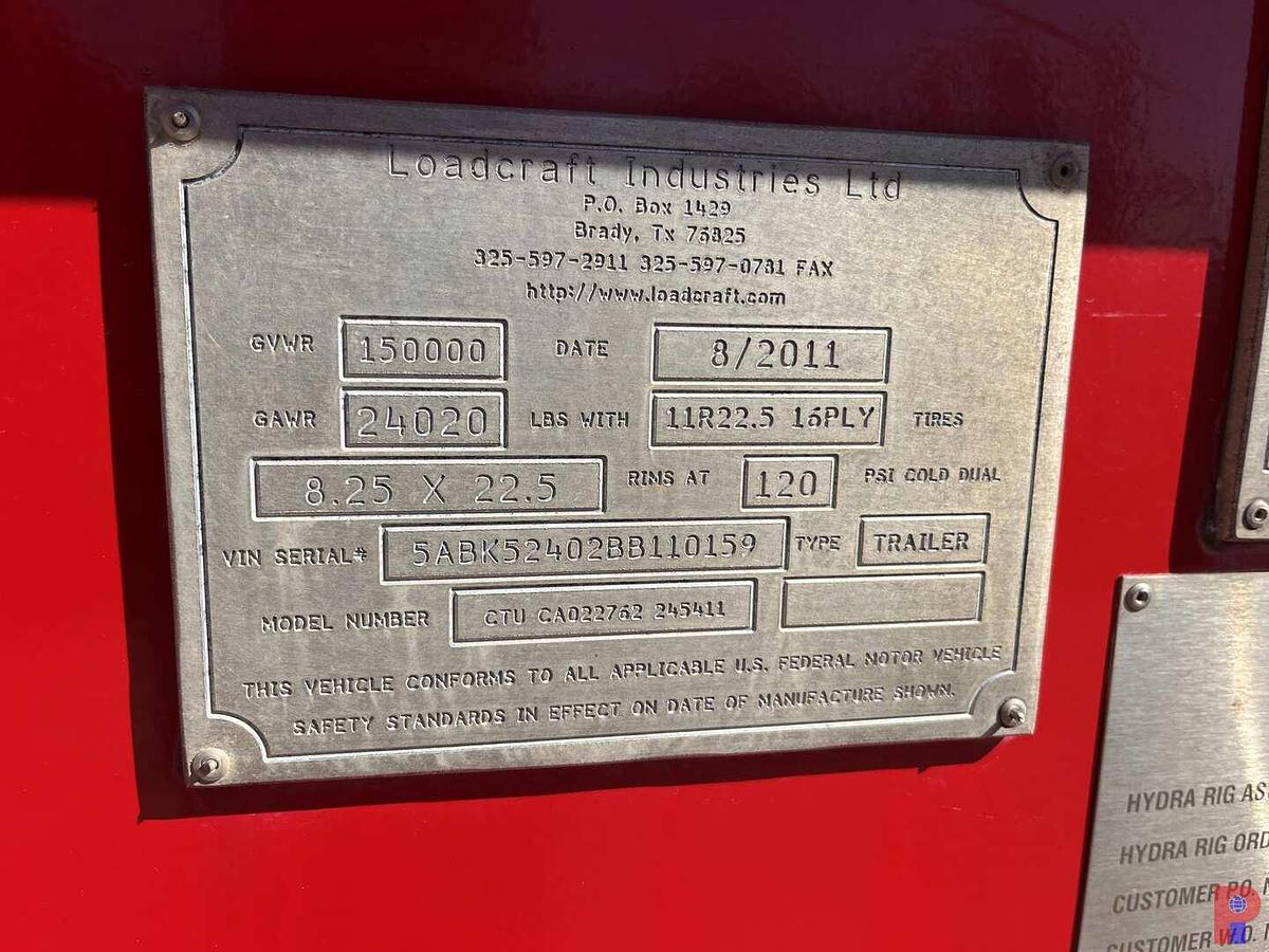 Used 2011 HYDRA RIG 53’ X 11’  4-AXLE COIL TUBING TRAILER