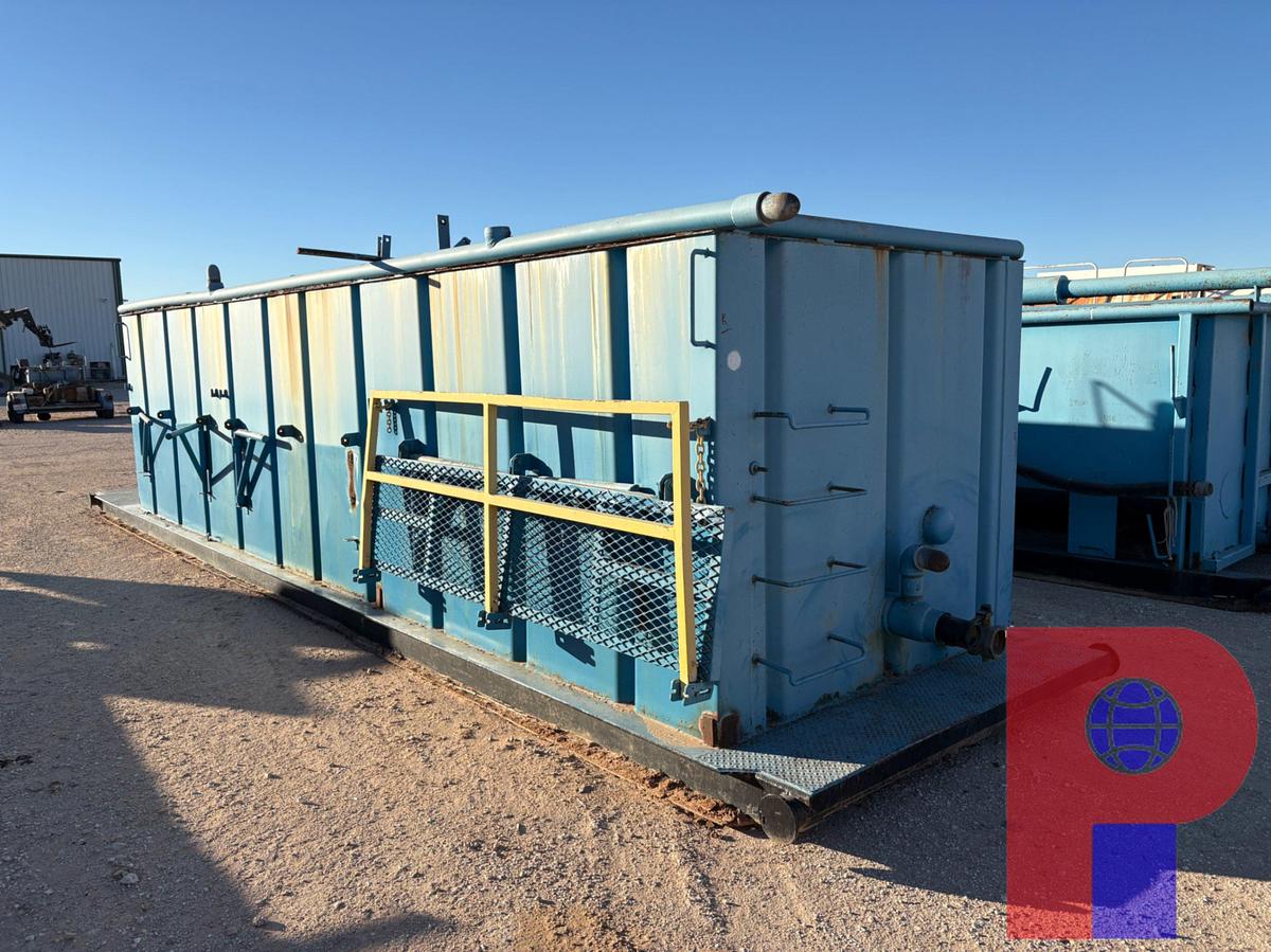 Used 25’ X 7’ X 6’ OPEN TOP FLUID TANK, SKIDDED