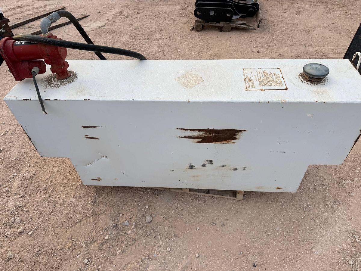 Used DELTA CONSOLIDATED 100-GAL L-SHAPE FUEL TANK W/ FILLRITE PUMP & NOZZLE