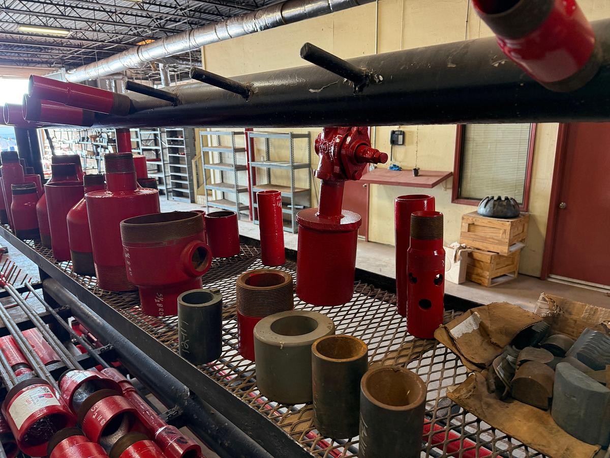 Used TOP RACK SHELF OF (26+) SWAGES, X-OVER COLLARS, & RELATED