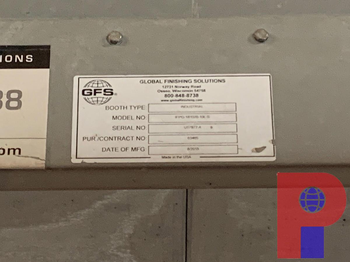 Used 19’ L X 14’ W X 10’ 2013 GLOBAL FINISHING SOLUTION INDUSTRIAL PAINT BOOTH