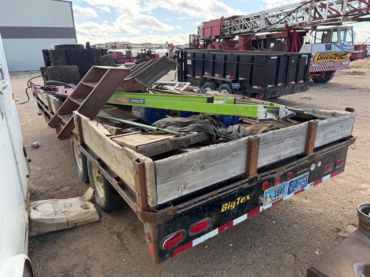 Used 2008 Big Tex 20’ Flatbed Trl. W/ well service rig parts