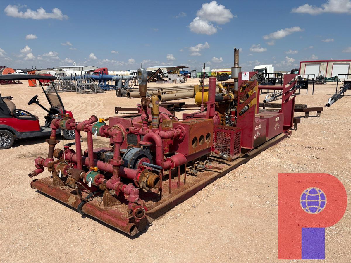 Used NATIONAL OILWELL JWS-185 TRIPLEX PUMP UNIT, SKIDDED