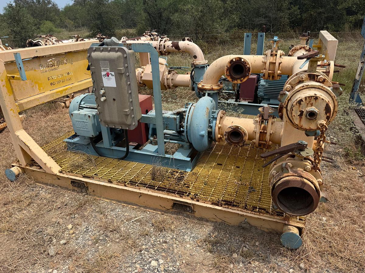 Used MUD HOG 8x6x14 CENTRIFUGAL PUMPS P/B 75-HP ELECTRIC MOTOR, SKIDDED